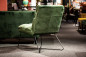 Preview: Loungestuhl Diandro, Grün mit Steppung, schwarze Metallbeine