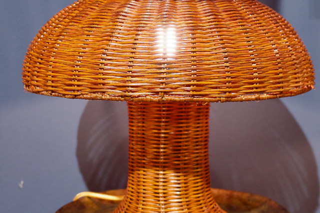 Rattan-Tischleuchte Rantanplan braun