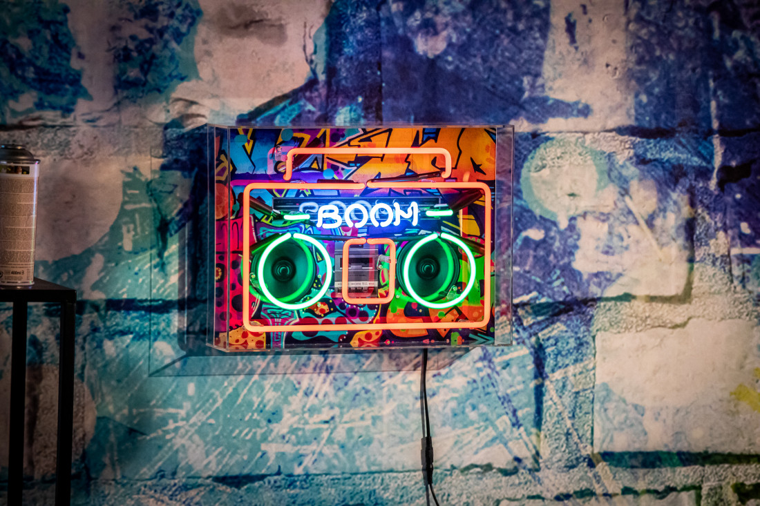 Neon-Tischleuchte Boom