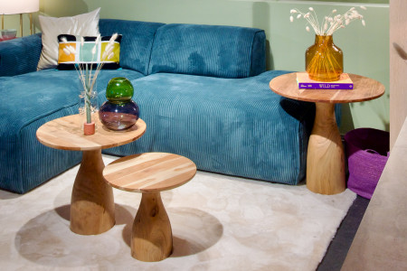 Couch- & Beistelltisch-Set Organic aus Akazienholz