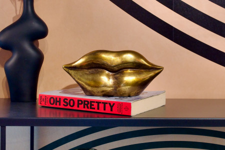 Pflanzschale Golden Lips klein aus Kunststoff