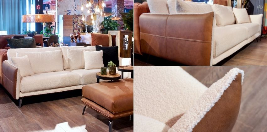 trendmaterial teddy plus leder materialmix